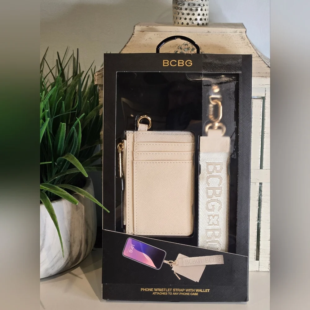 BCBG Beige Phone Wallet & Phone Strap - Picture 1 of 4